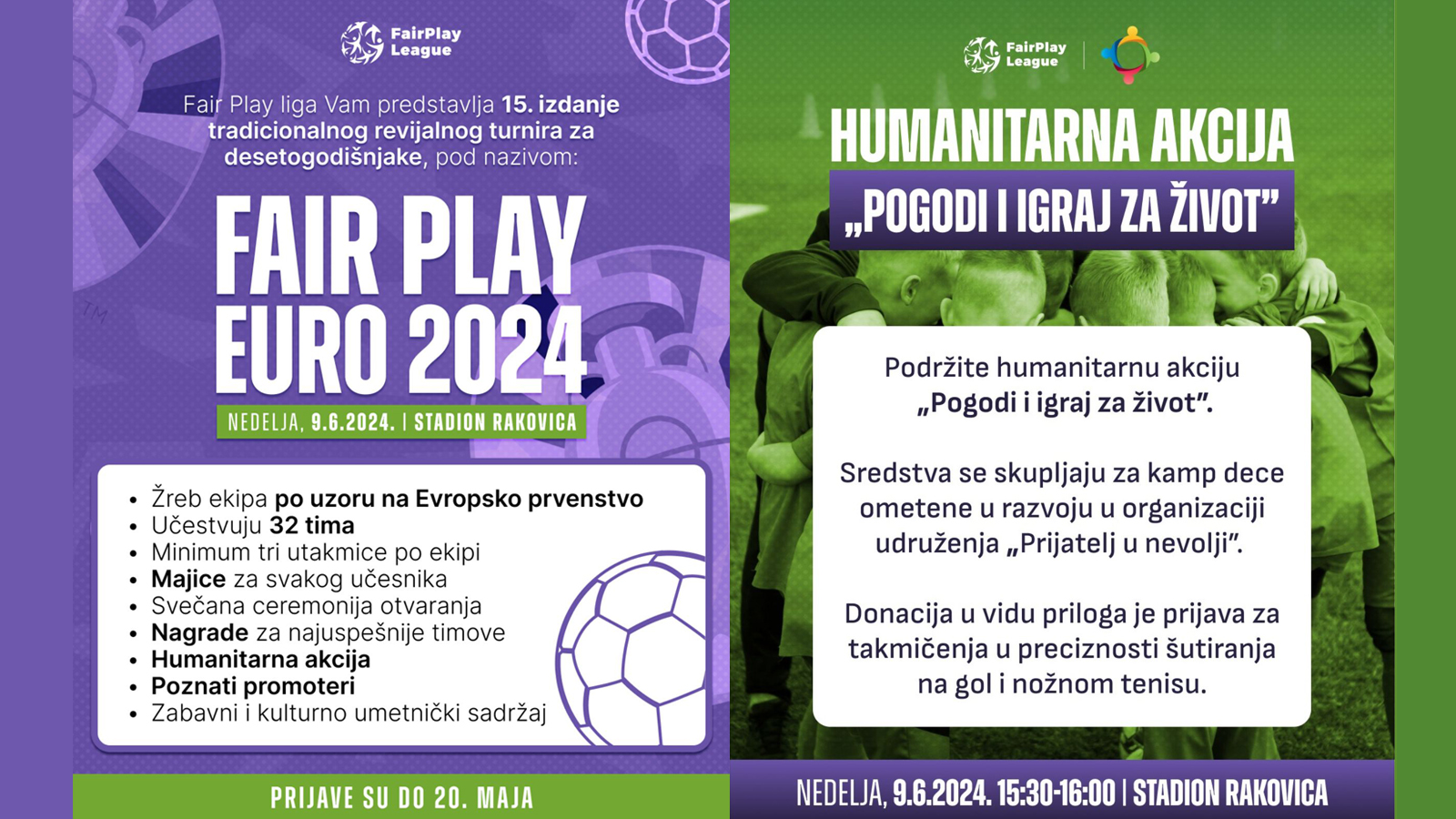 Humanitarna akcija „Pogodi i igraj za život“ – Fair Play Euro 2024